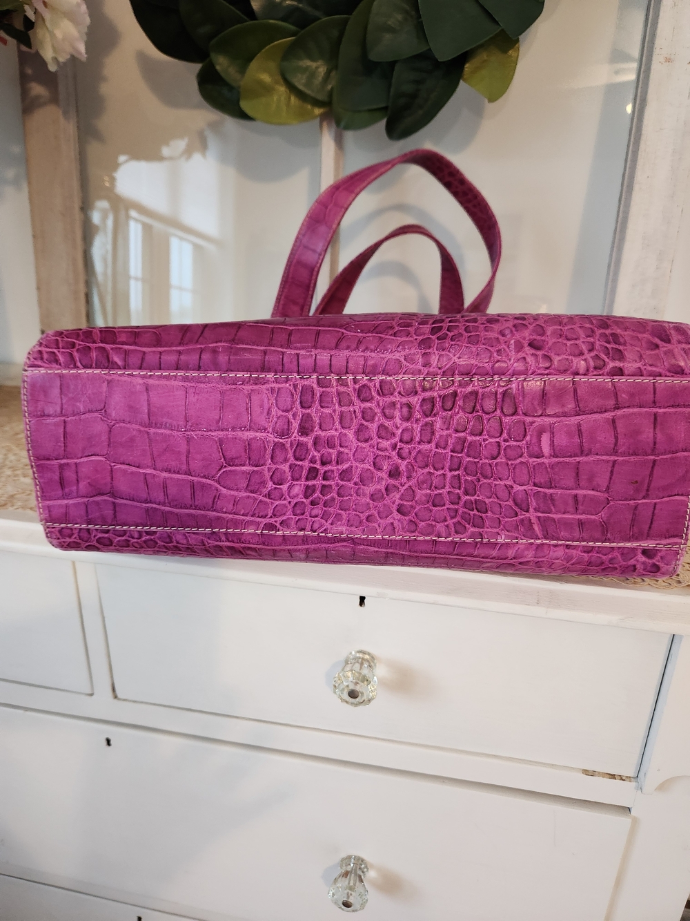Dooney & Bourke Pink Croc-Embossed Tote Bag - Picture 8 of 12